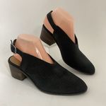 Lucky Brand  Women's 8M Lideton Black Perforated Leather Slingback Sandals Shoes Photo 2