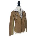 Jakett Hannah Patina Leather Jacket With White Hood Tan Size XS Photo 8