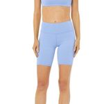 Alo Yoga Blue Shimmer Bike Shorts Photo 0