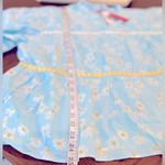 Simply Southern  Cotton Large Baby Blue Daisy Print Notched V neckline Top NWT Photo 3