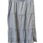 Madewell Striped Pull-On Ruffle Tiered Maxi Skirt (L) Photo 3