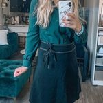 Copper Key Black A-Line Office Wear Work Business Skirt w Polka Dot Tie Size 7 Photo 1