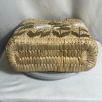 Nine West Straw Woven Tote Bag Floral Raffia Beach Summer Boho Handbag Photo 5