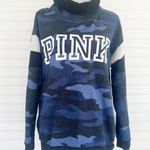 Victoria's Secret PINK Blue Sherpa Lined Campus Cowl Neck Size M Photo 0