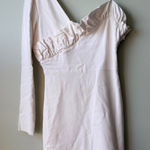 ZARA  One Shoulder Mini Dress Ruffle Detail Cream Long Sleeve‎ Party Cocktail Photo 0