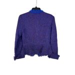 Derek Lam 10 Crosby Tweed Jacket‎ Blazer Fringed Trim Royal Blue Red Size 2 Photo 6