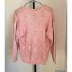 Vintage 90s Ellen D Cottagecore Pink Heart Cardigan Medium Photo 1