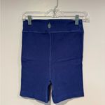 Free People Indigo ribbed  V-waist biker shorts Photo 4