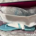 Tory Burch NIB AUTH Roxanne Logo Jelly Slip On Sandals In Island Blue Sz 6 Photo 14