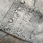 Chico's Light Blue Blazer Faux Suede Moto Jacket SZ 2 Business Casual Office Photo 5