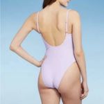 Wild Fable  Women's High Leg Extra Cheeky Purple One Piece Swimsuit - Small - NWT Photo 9