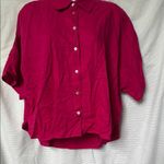 Ming Wang Pink Boxy Button Down Blouse Photo 5