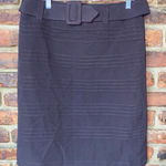 Dress Barn  Brown Textured Stripe Belted Pencil Skirt Women's Size 4 Photo 0