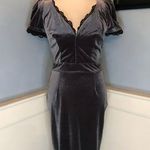 Pinup Girl Laura Byrnes Lilith Velvet Wiggle Dress in Charcoal Sz M NWT Gray Size M Photo 0