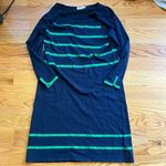 Vineyard Vines navy blue with green stripes sweater dress size large Photo 1