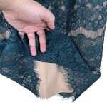 Maeve Anthropologie Emerald Teal Lace Elsa Peplum Waist Dress Size Small Photo 3