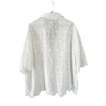 Hue White Cotton Eyelet Camp Shirt Scalloped Summer Plus Size 3X Cottagecore Photo 7