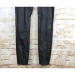 Madewell  Jeans Womens 26 Black Skinny Ankle Leather Coated Biker Moto Zip Pocket Photo 4