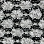 Vintage Y2K Black White Textured Daisy Knit Long Sleeve Fitted Top S Stretch Photo 6