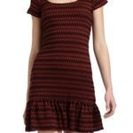 Free People  Cozy Day Ruffle Hem Raw Edge Striped Sweater Dress Size Medium. Photo 0