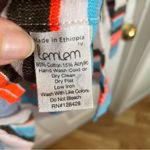 Lemlem  Thin Ivory Pull-over Hoodie with Colorful Stripes Size Medium Photo 8