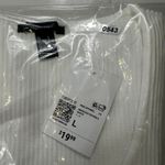 Forever 21 NWT Crop Top Shirt Womens L Cream Ribbed Short Sleeve Sweater Photo 6