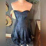 Blue Taffeta strapless 4 Etoile Floral detail fit flare Cocktail Dress Photo 4