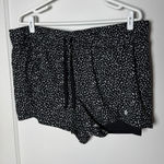 RBX Black White Polka Dot Lined Athletic Sporty Running Shorts Women's Size XL Photo 0