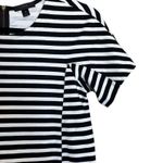 J Crew Sheath Dress Womens XS Black White Stripe Short Sleeve Stretch Photo 2