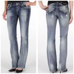 Miss Me  Jewel Easy Boot Stretch Jean Size 26 Y2K Rhinestone Euro Vintage Photo 1