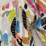 Joy Joy Embrodiered Geo Print Colorful Babydoll Mini Puff Sleeve Dress Sz XS Photo 7