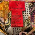 V Cristina Abstract Sheer Blouse Size Medium Multicolor Yellow Photo 6