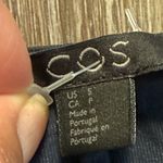 COS  Navy Blue Shirt Dress Size Small Oversized Tie back Cotton Blend Photo 3