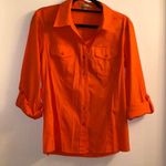 Ellen Tracy Vibrant Orange Button-Down Shirt Photo 0