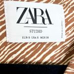 ZARA Printed Jacket Limited Edition Brown/White Size Small Photo 6
