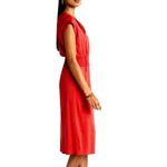 Market & Spruce Neriah Smocked A Line Dress Coral/Red XSP Photo 2