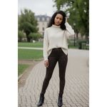 Matty M Plum Paisley Print Leggings Small EUC Stretchy Activewear Yoga Pants Black Photo 12