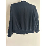 Johnny Was Workshop Black Bomber Jacket Silk Flower Embroidered Full zip size S Photo 1