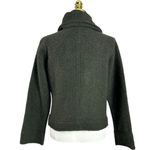 Marisol Boiled Wool Ruffle Collar Double Breasted Jacket Dark Army Green Large Photo 4