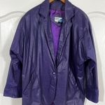 Vintage EREZ Sport Purple Leather Jacket 80s 90s Purple Rain Photo 0