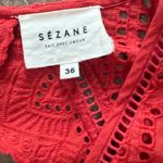 Sézane Sezane Andrea Red Eyelet Cutwork Top Blouse size 4 Photo 5