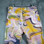 ZARA Jeans Womens Abstract Swirl Pants Size 8 Multicolor Retro Y2K Groovy Boho Photo 4