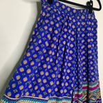 F Stop Blue Patterned Split Skirt Gaucho Sz Small Photo 2