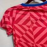 Nike Pro Women's Dri-Fit Fitted Training Workout Tank Top Red Pink Med Geometric Photo 2