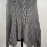 Wooden Ships Gray Open Knit Pullover Sweater Size M/L Mohair Wool Blend Crew Photo 0