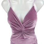 Lucy in the Sky  Velvet Velour Purple Sleeveless Twist Mini Bodycon Dress Size S Photo 2
