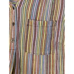 Christopher & Banks Women Multicolor Striped Henley Tunic Shirt Top Size L Photo 4