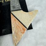 Herbert Thomas Vintage Handcrafted Art Deco Patchwork Stone Statement Earrings Gray Photo 1