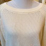 Mango Relaxed Fit Waffle Knit Crewneck Sweater Cream White Size Medium Photo 1