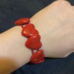 Saint Laurent Elastic Heart bracelet in Metal Enamel and Cotton Photo 4